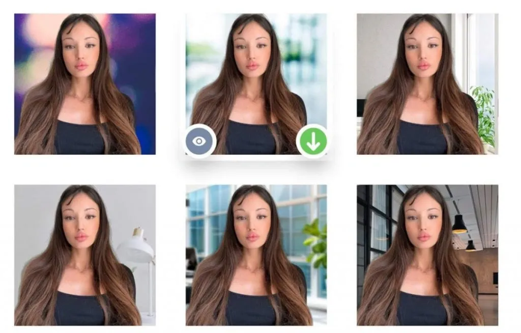 AI-LinkedIn-Porträtfotos – Canva-Benutzeroberfläche