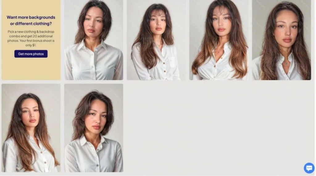 AI-LinkedIn-Porträtfotos – Aufnahmen mit verschiedenen Frisuren bei Headshot Pro