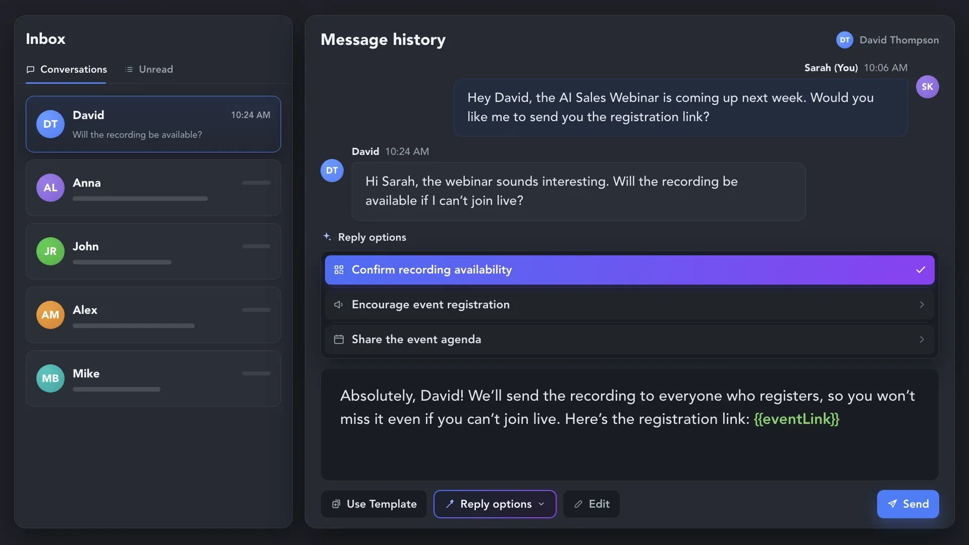 Custom Replies With AI