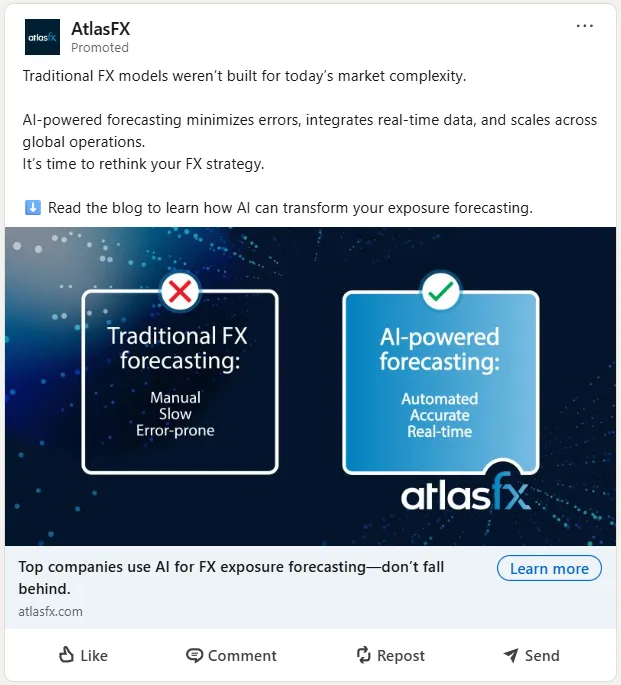 Example LinkedIn post from a B2B company