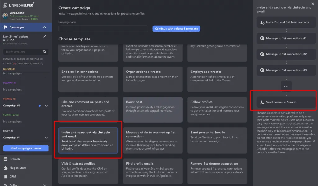 B2B-Wachstumsstrategien mit Kontaktanfragen und E-Mails in Linked Helper