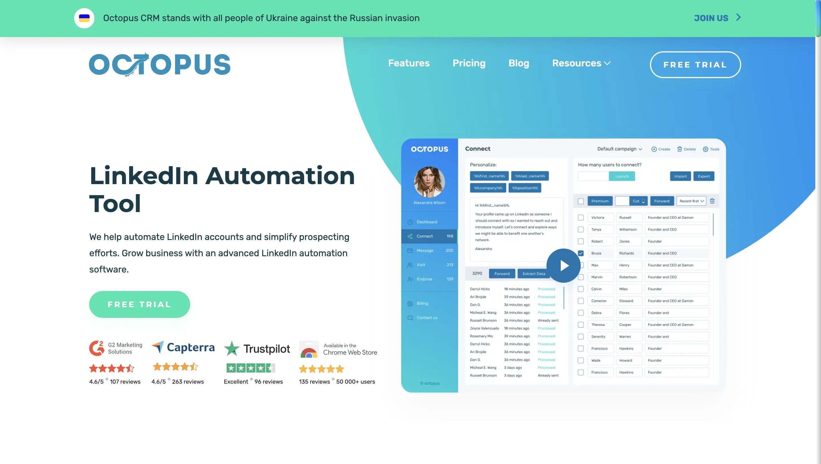 Octopus CRM — herramienta de automatización de LinkedIn