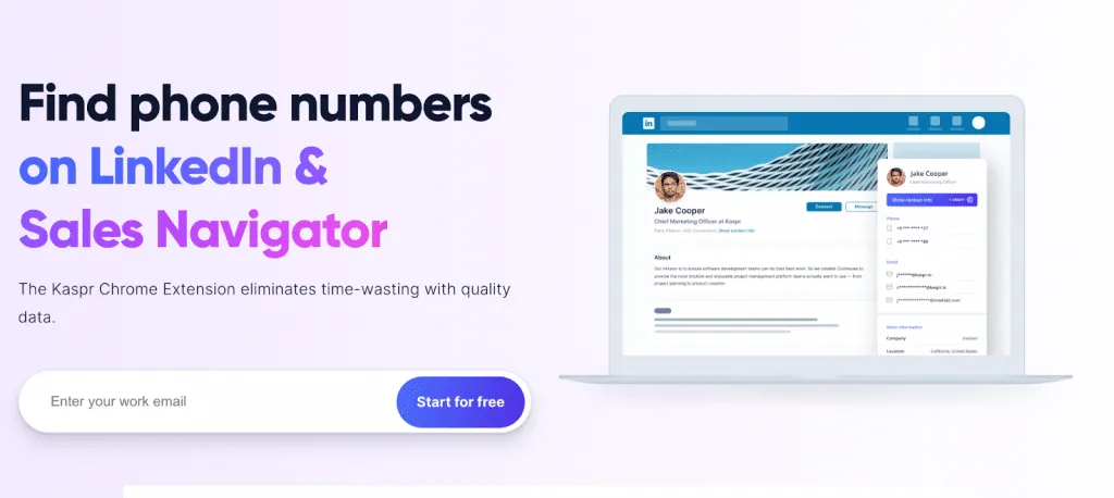 Kaspr ruft E-Mail-Adressen über LinkedIn ab