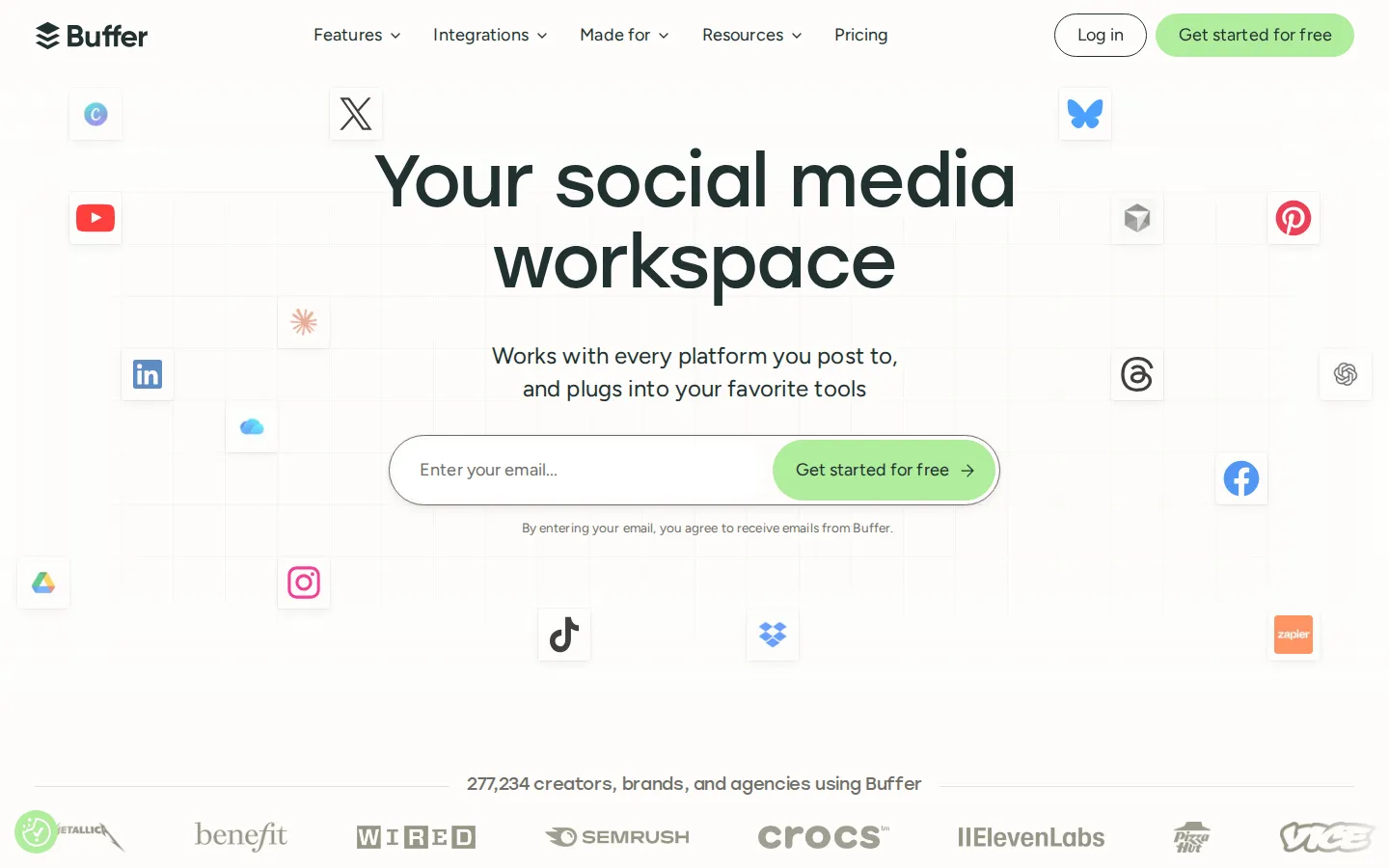 Buffer public homepage