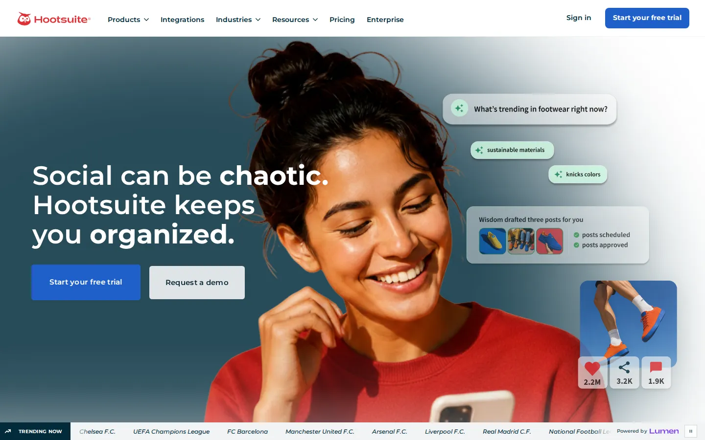 Hootsuite public homepage
