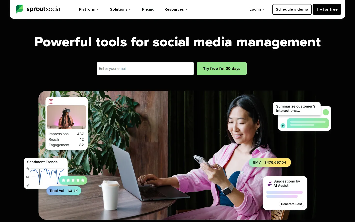 Sprout Social public homepage