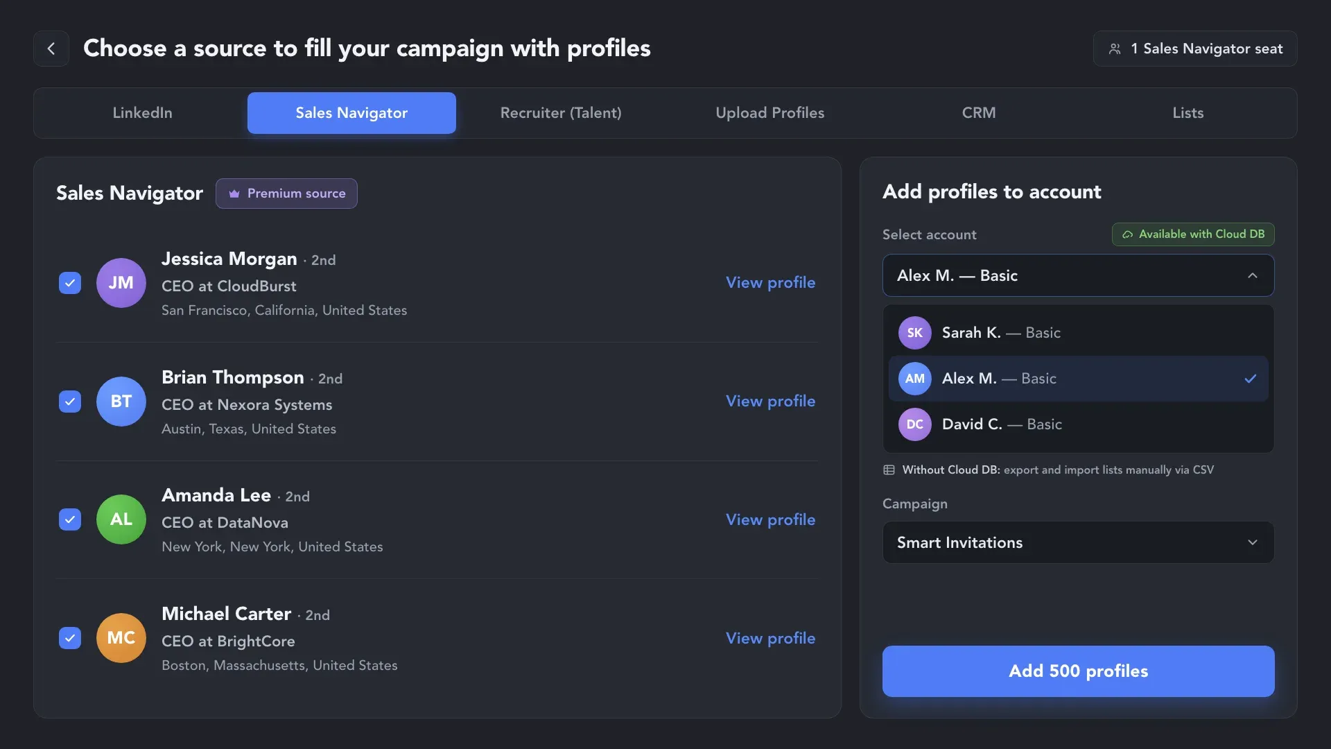 Reduce Premium Seat Costs for Multi-Account Outreach