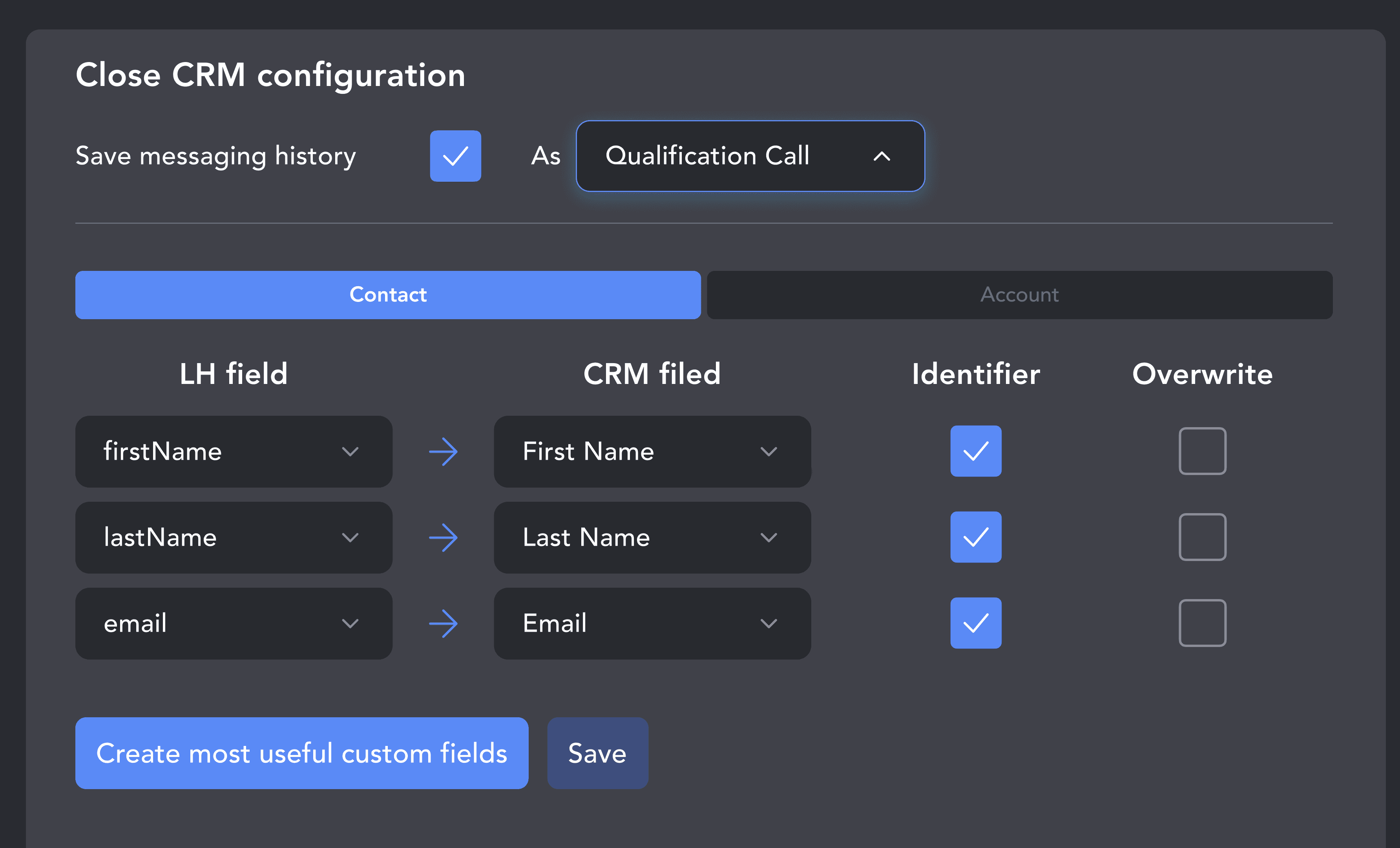 2. Map Fields and Set Identifiers