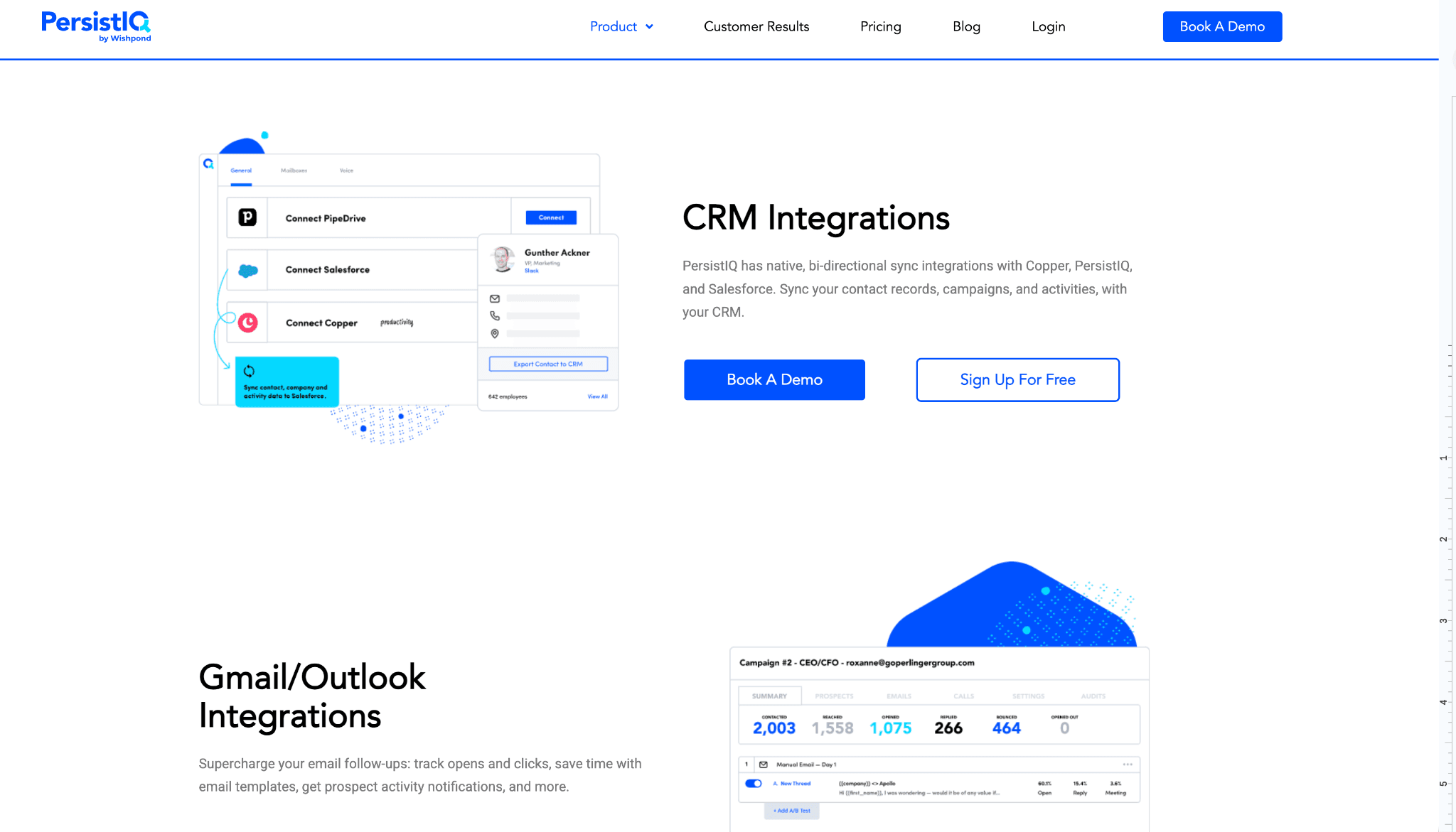 Integraciones con CRM, afirmaciones sobre la API e informes