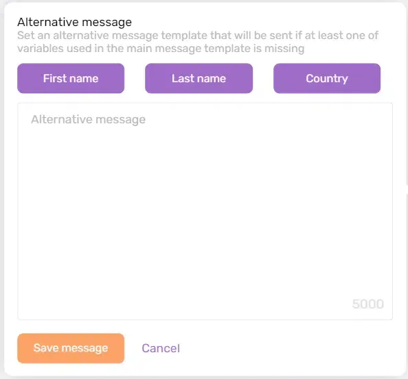 Beispiel für drei Personalisierungsvariablen in Dripify