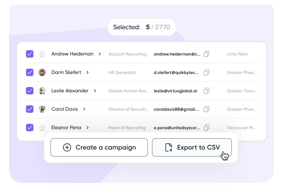 Beispiel für den LinkedIn-CSV-Export in Dripify
