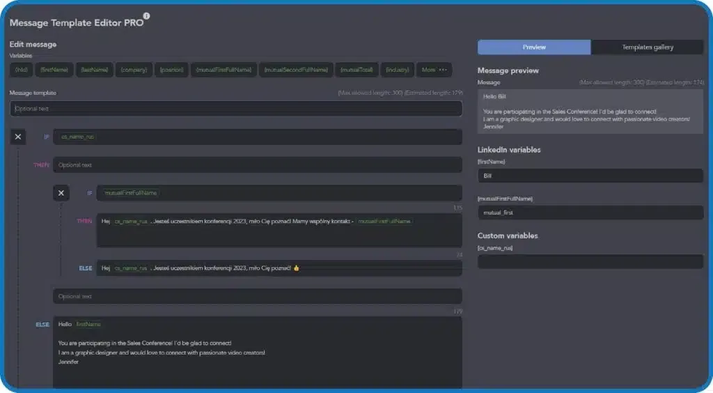 Nachrichten-Dashboard von Linked Helper als Dripify-Alternative
