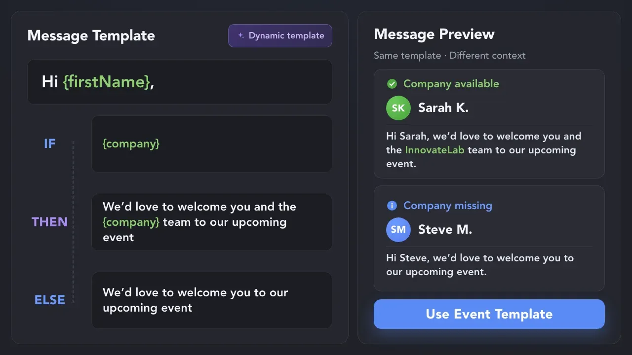 One Template, Personalized for Every Attendee