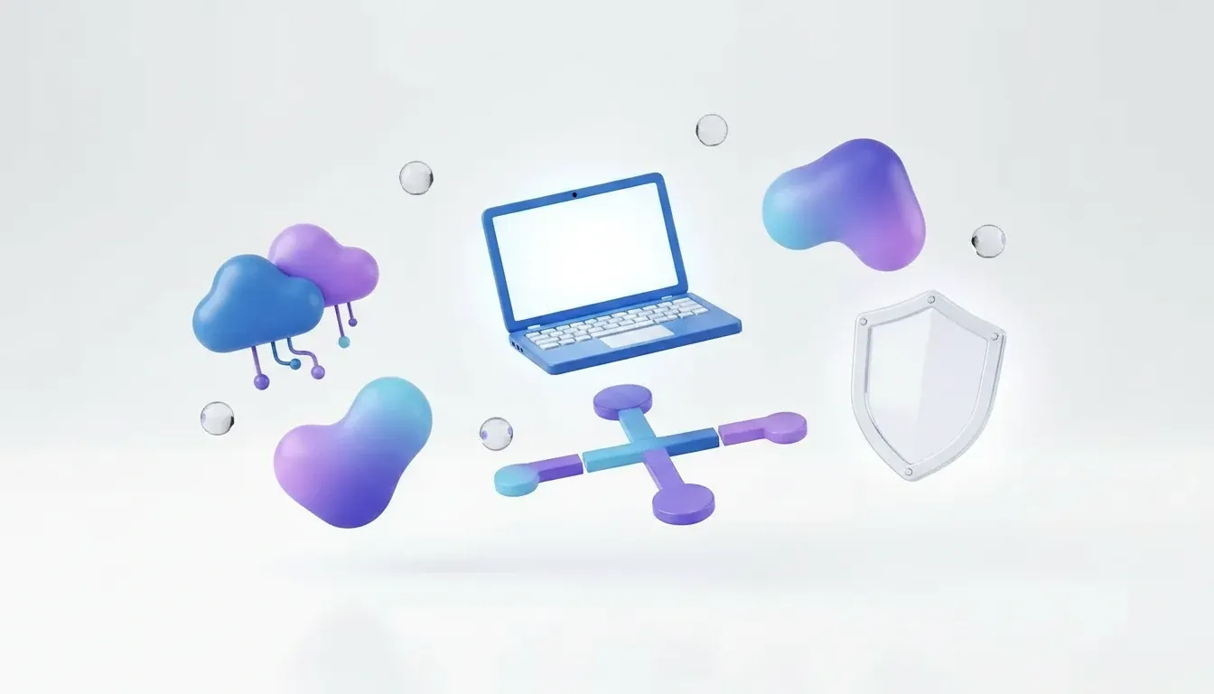 Wordless illustration comparing desktop and cloud LinkedIn automation tools