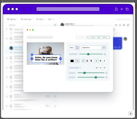 Editor de campanhas da Expandi com a pré-visualização de uma imagem personalizada da Hyperise numa mensagem do LinkedIn