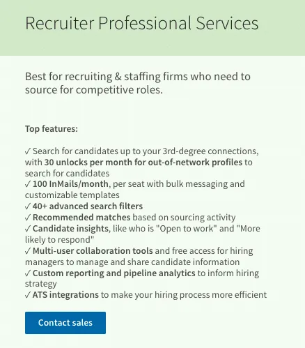 Screenshot der Recruiter-Funktionen – so finden Sie Personen mit „Open to Work“.