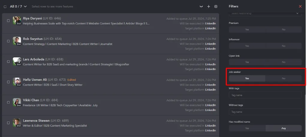 job seeker linked helper