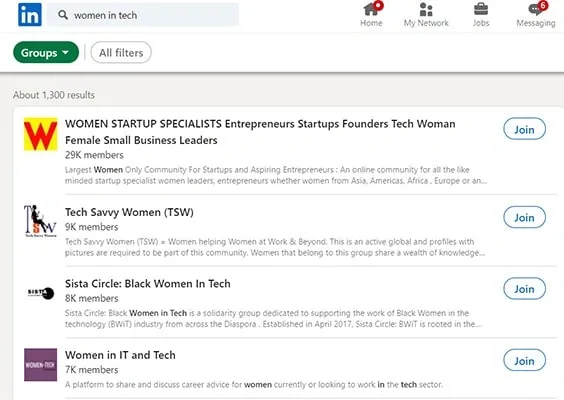 Gruppen für Frauen oder Männer auf LinkedIn