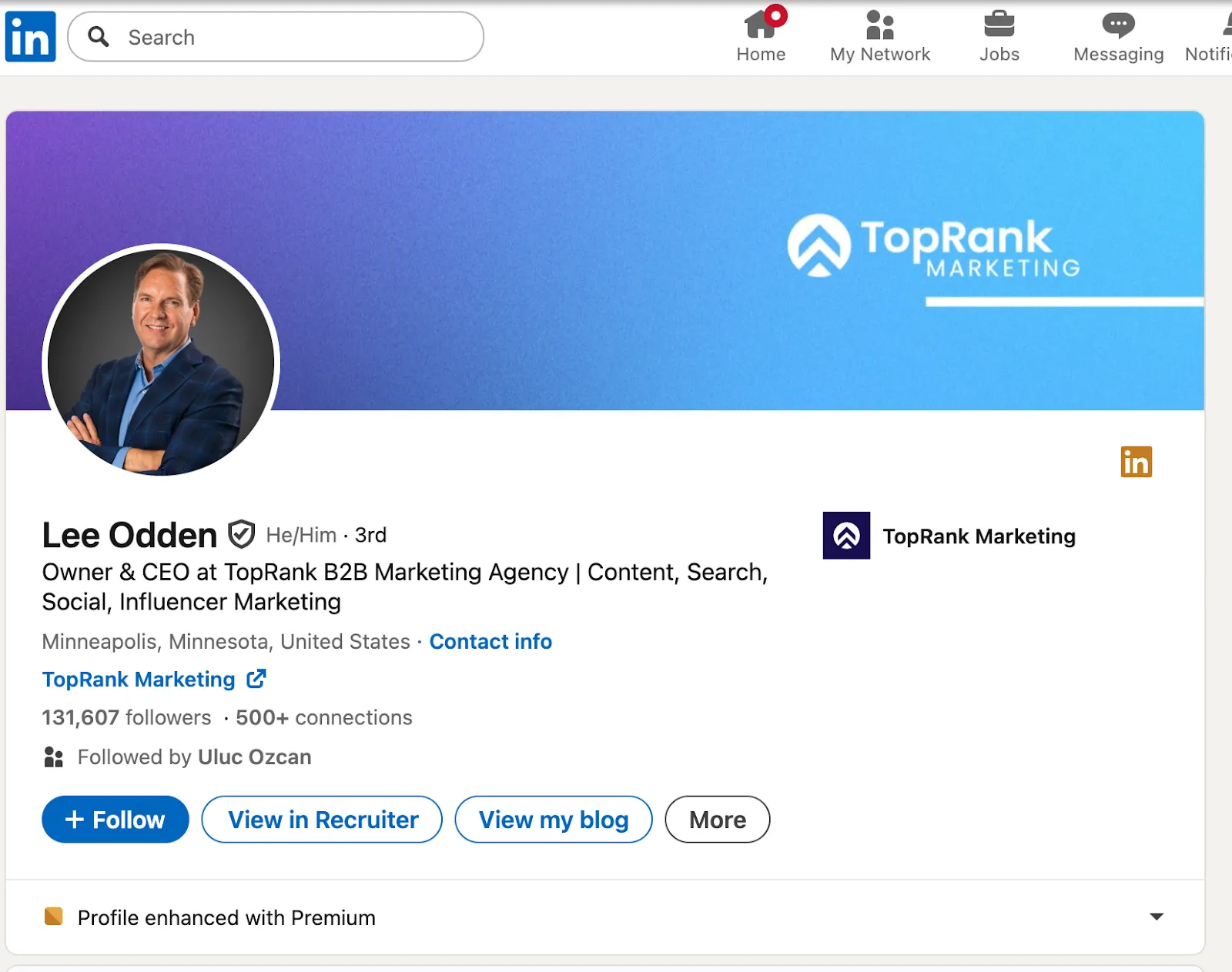 Perfil de proprietário e CEO sobre como conseguir clientes no LinkedIn