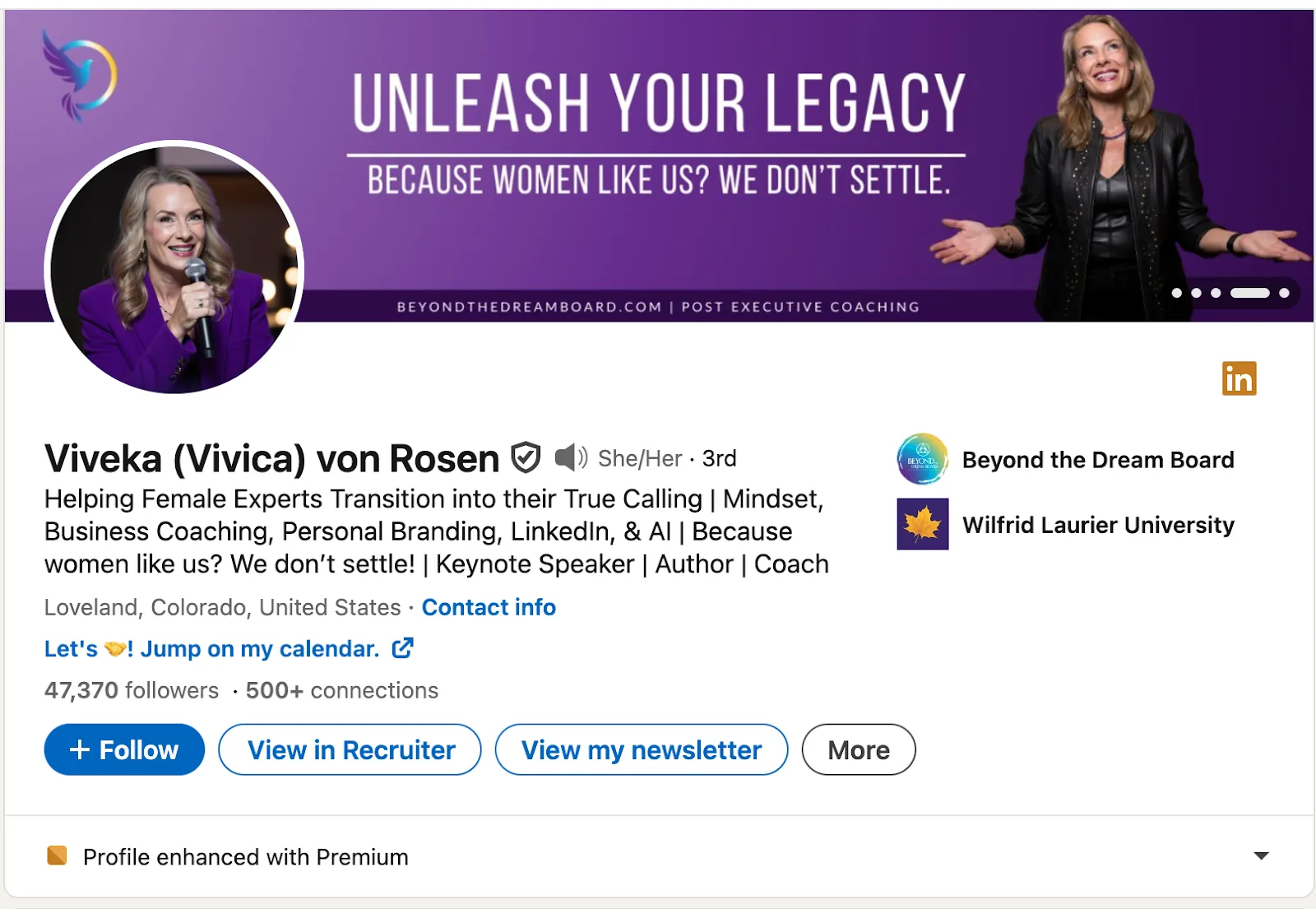 Exemplo de um perfil de destaque sobre como utilizar o LinkedIn para conseguir clientes