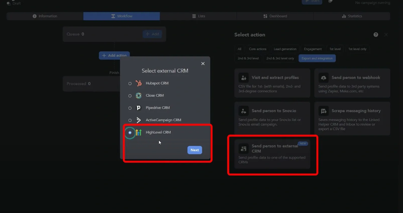 Integração do Linked Helper com um CRM externo para conseguir clientes com o LinkedIn