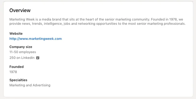 So gewinnen Sie Follower für eine LinkedIn-Unternehmensseite: Beispiel für Textfelder