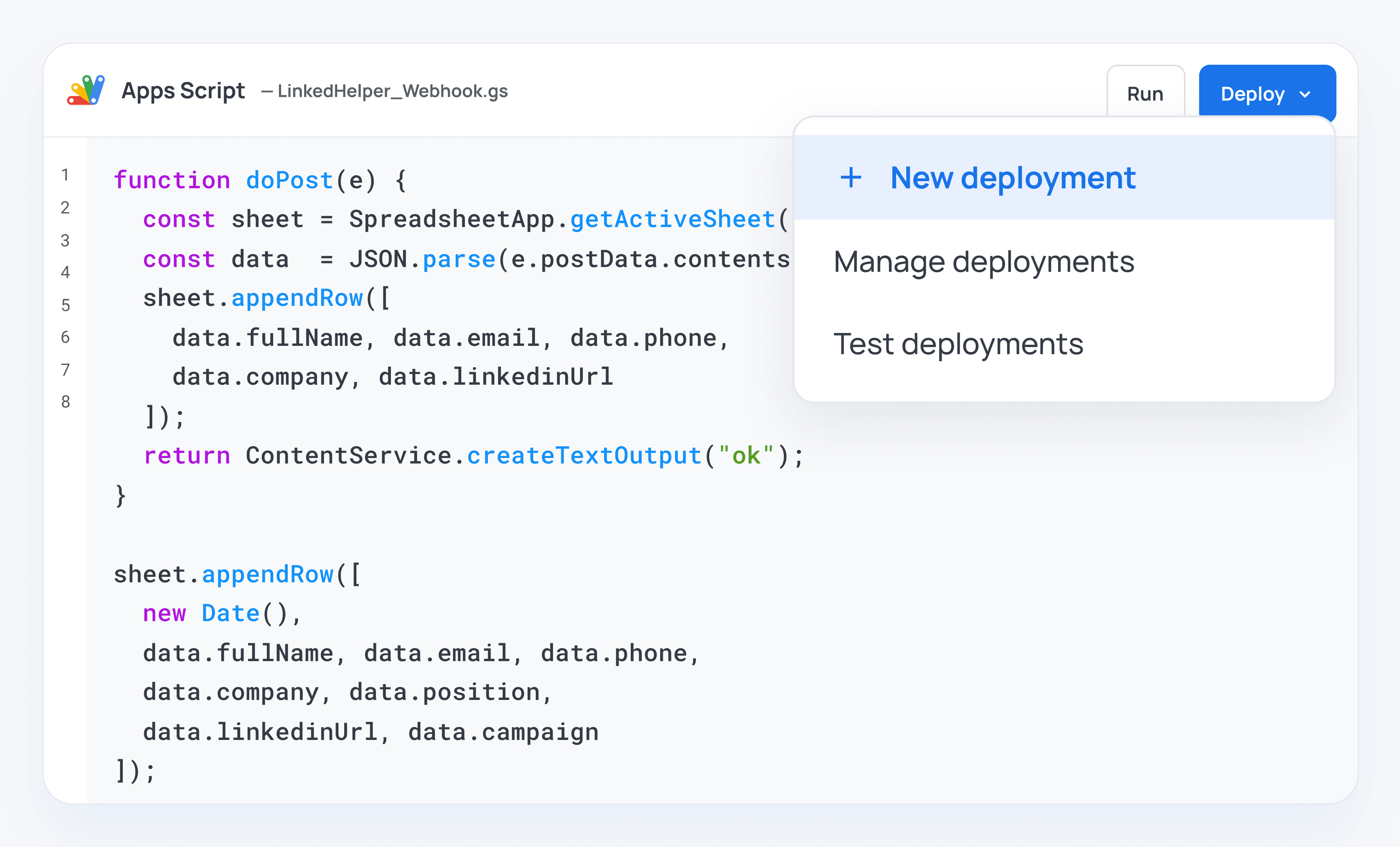 2. Deploy the Webhook Script