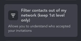 acción para filtrar contactos de LinkedIn Events en Linked Helper