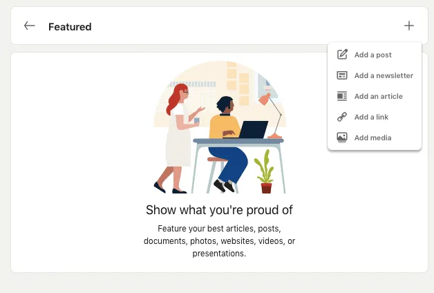 Cómo añadir un ascenso a la sección «Featured» de LinkedIn