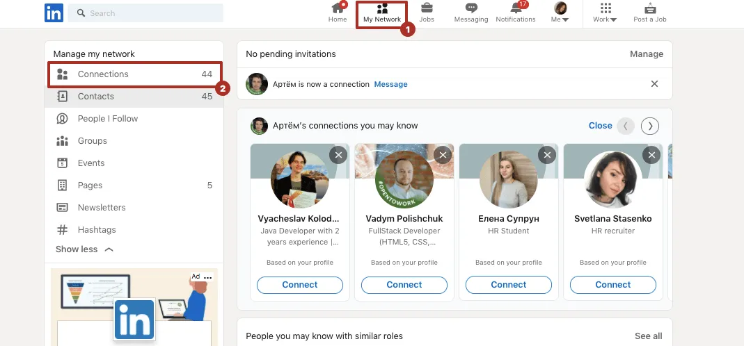 So laden Sie Ihre LinkedIn-Kontakte herunter