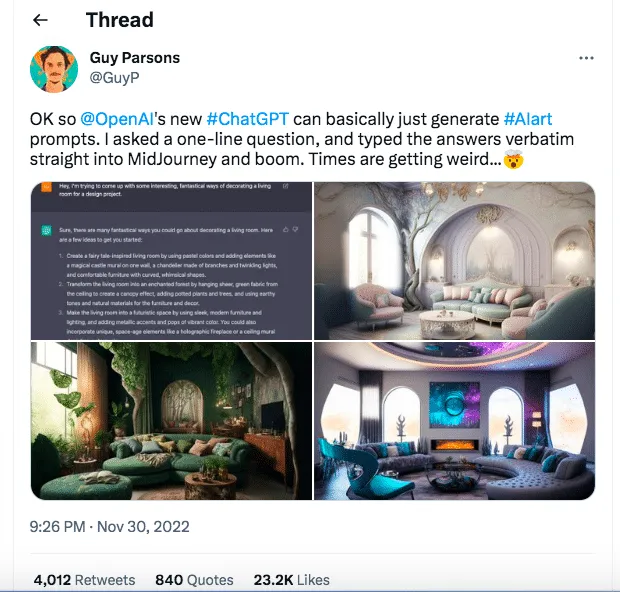 Tweet zur Nutzung von ChatGPT