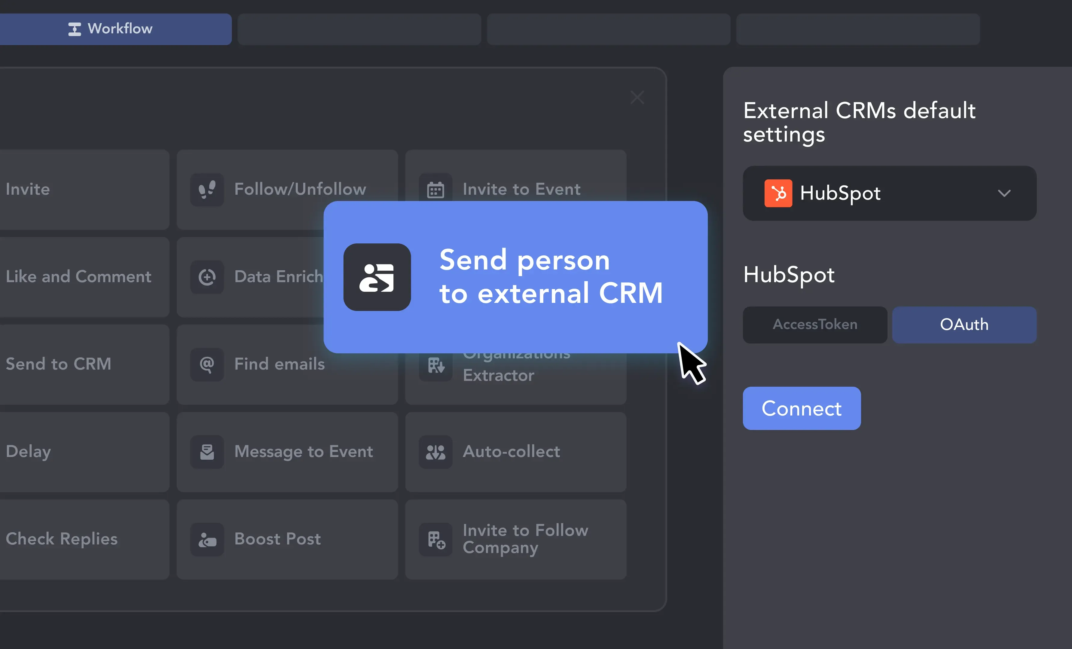 1. Connect via OAuth or API key
