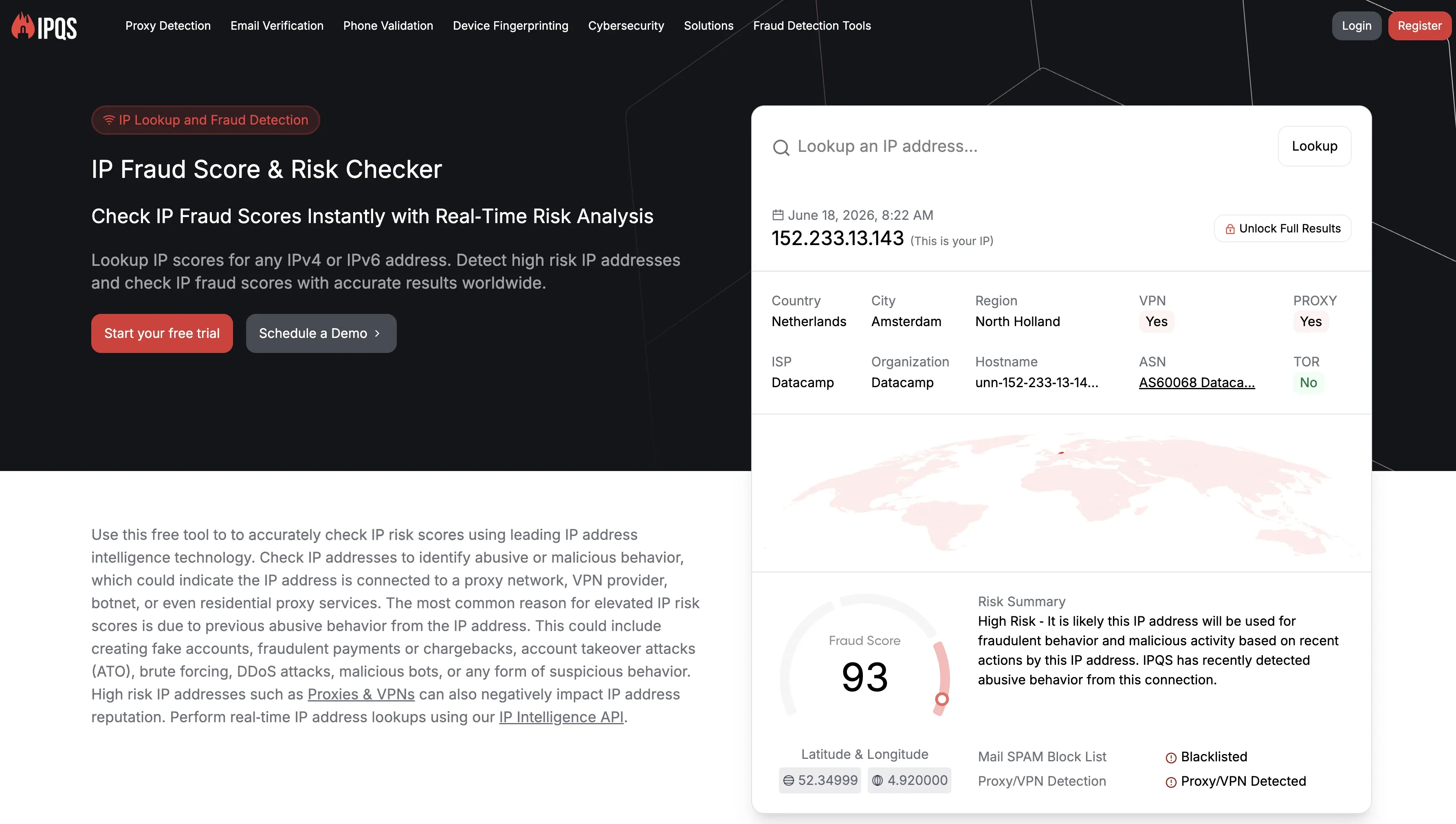 IPQualityScore Home Page