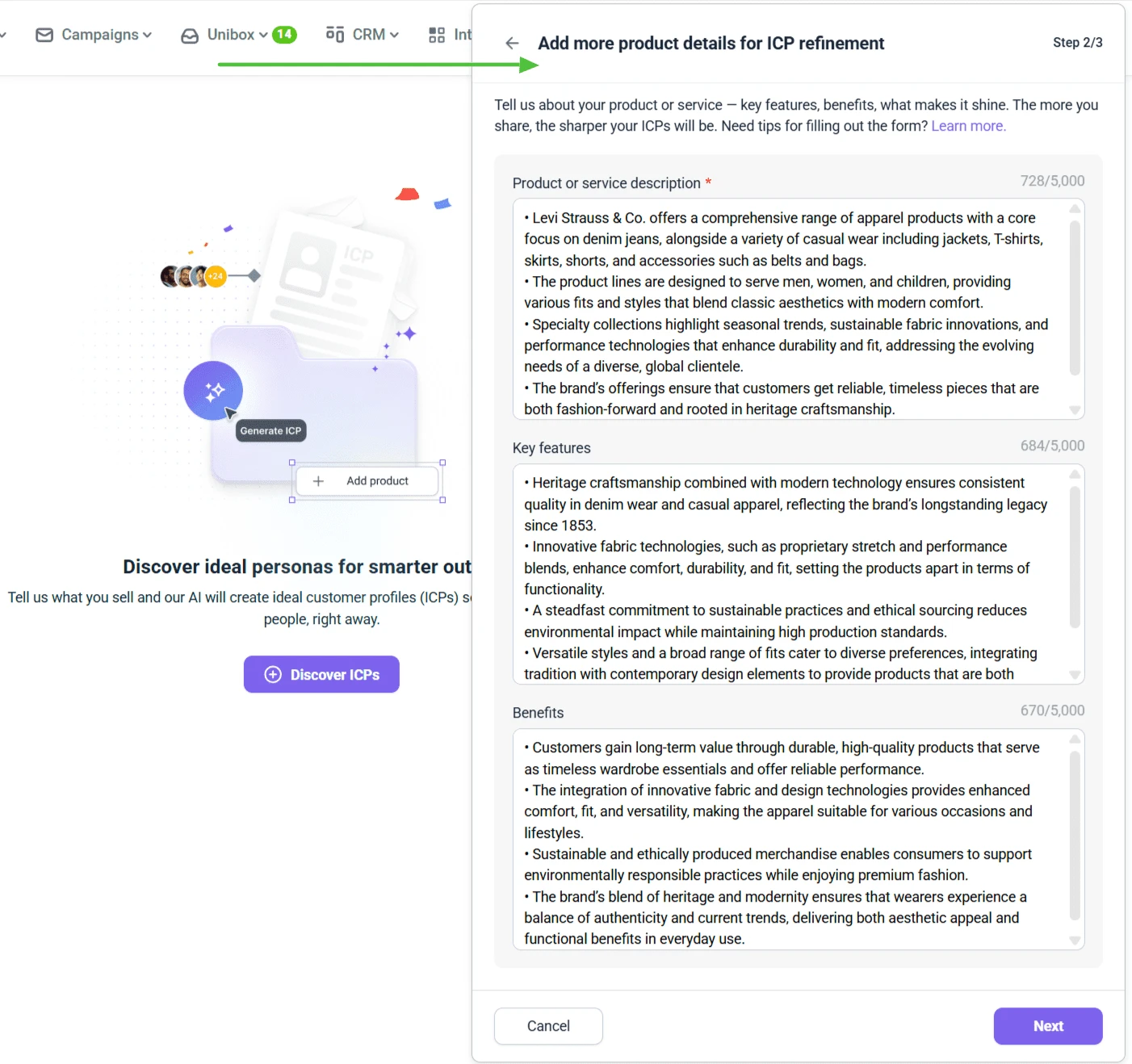 Direcionamento de leads, criação de listas e ICP