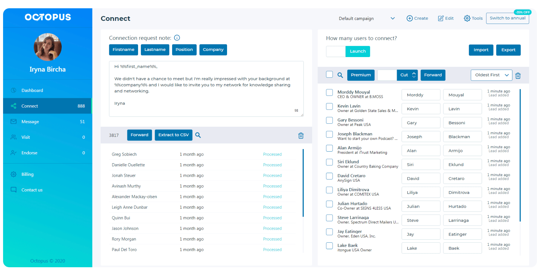 Lead-Targeting, Listen und „Email Finder“