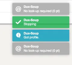 Screenshot der Dux-Soup-Aktivität.