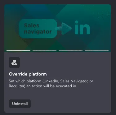 Exemplo do Override Platform Plugin na Linked Helper.