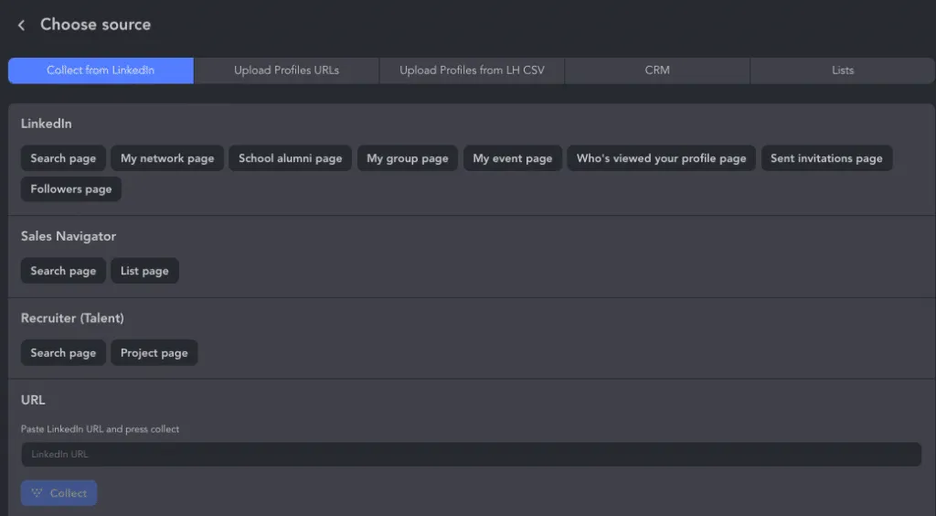 Linked Helper incorpora botones para redirigir a páginas de búsqueda.