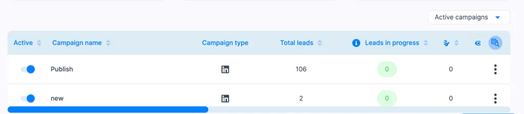 Interfaz de Linked Helper frente a Skylead: creación de campañas en Skylead