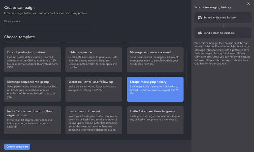 Linked Helper frente a Skylead: descarga del historial de chats en Linked Helper