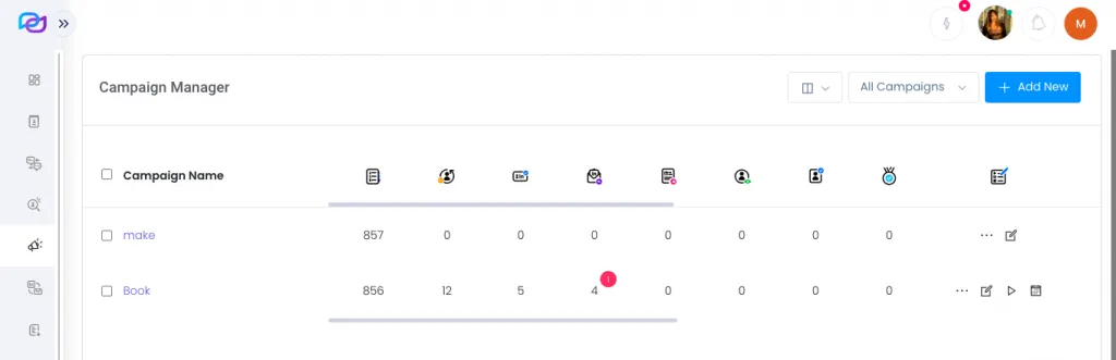 Screenshot der Kampagnenverwaltung in We-Connect