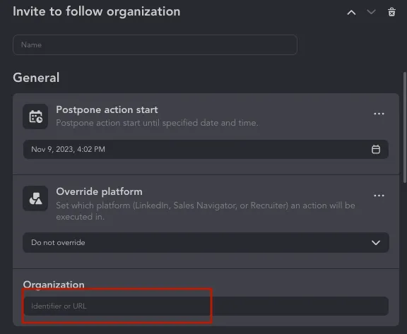 Screenshot der Linked Helper-Aktion, mit der Personen eingeladen werden, einer LinkedIn-Unternehmensseite zu folgen