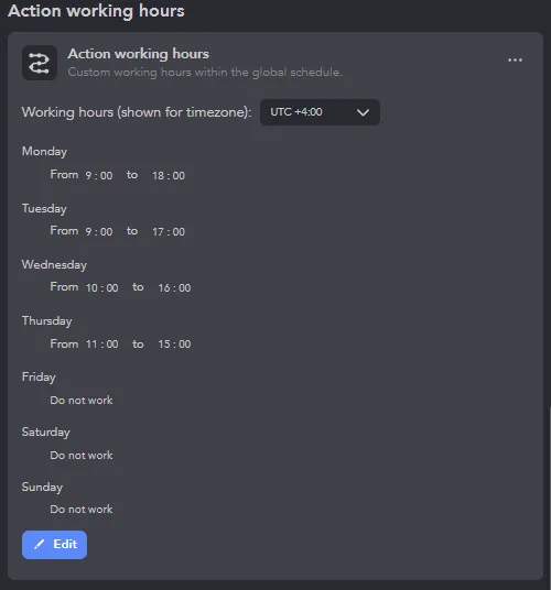 Screenshot zum Aufschieben des Aktionsbeginns in Linked Helper
