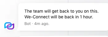 Screenshot der Supportchatnachrichten von We-Connect