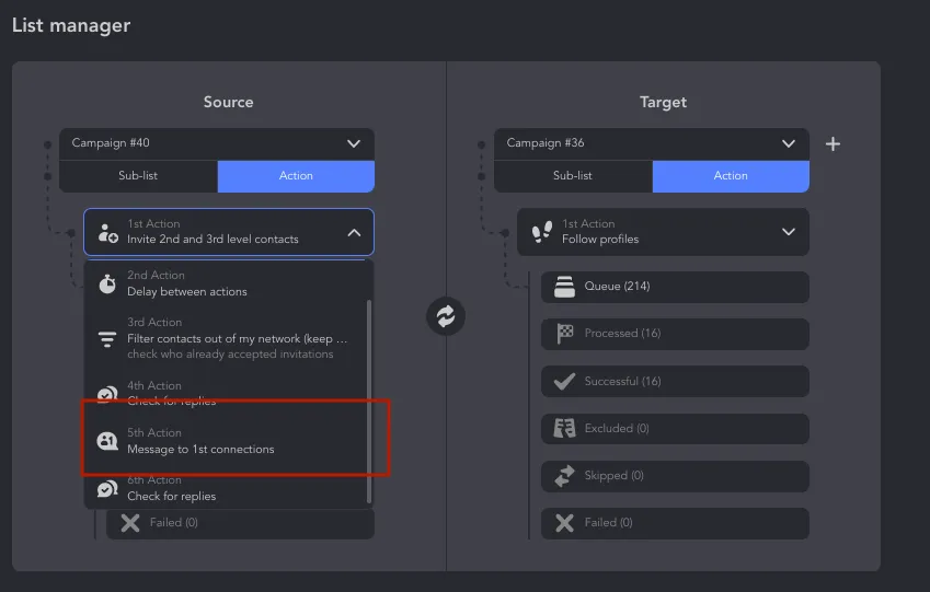 Plug-in „List Manager“ von Linked Helper