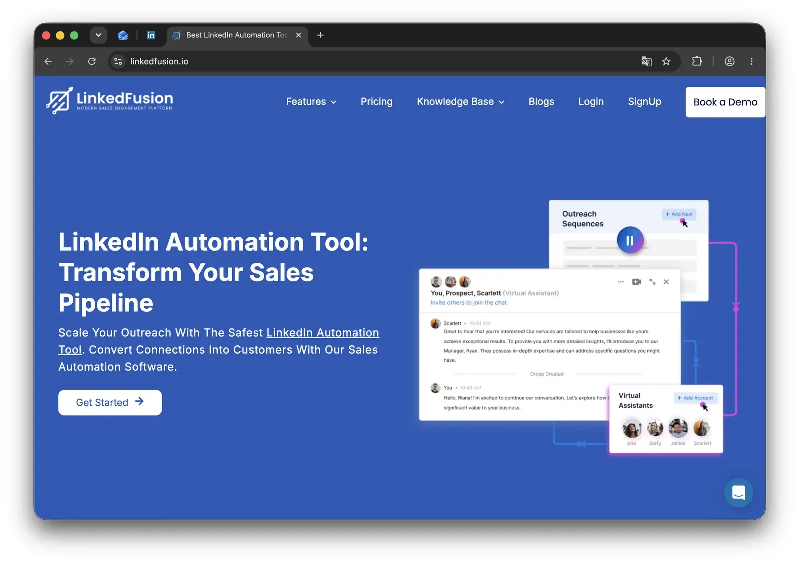 LinkedFusion homepage at linkedfusion.io - mid-July 2026