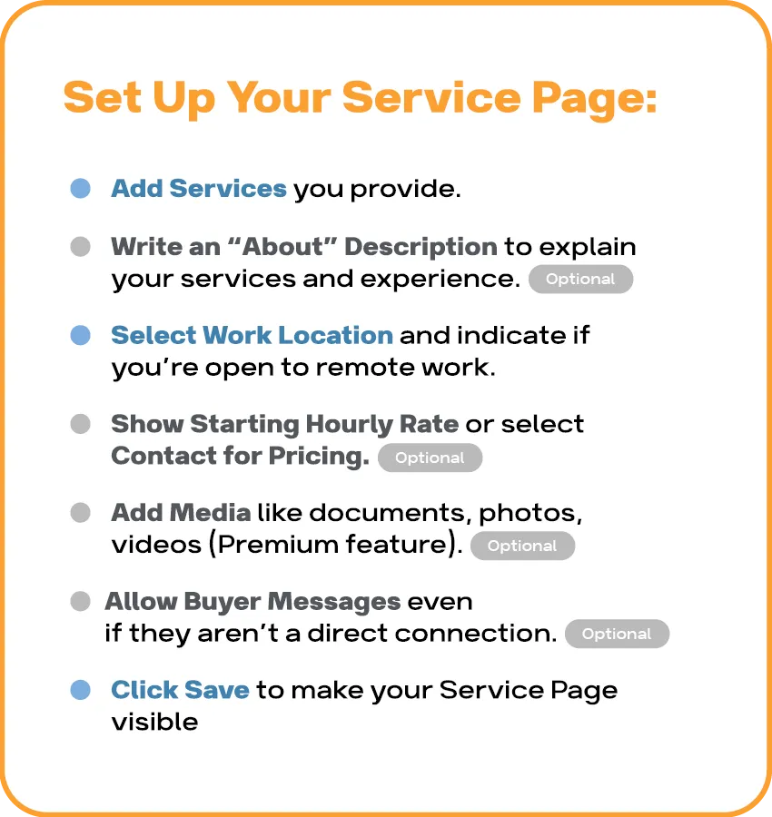 Consejos para configurar su página de servicios
