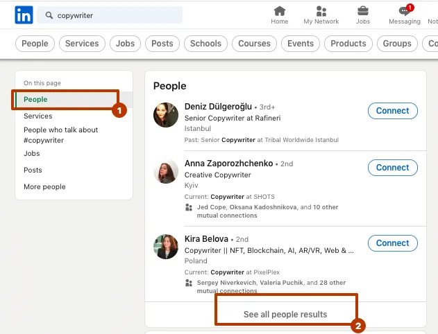 cómo encontrar personas mediante la búsqueda avanzada de LinkedIn