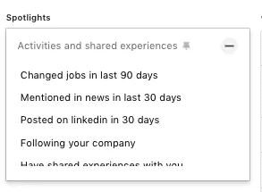 Spotlights de Sales Navigator en la búsqueda avanzada de personas de LinkedIn