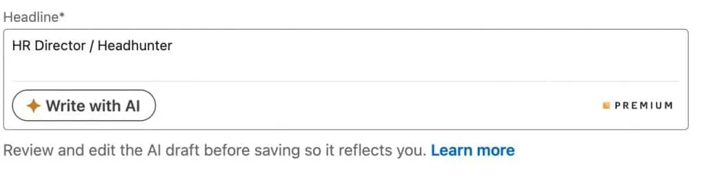 AI-Profiloptimierer von LinkedIn in einem Premium-Konto